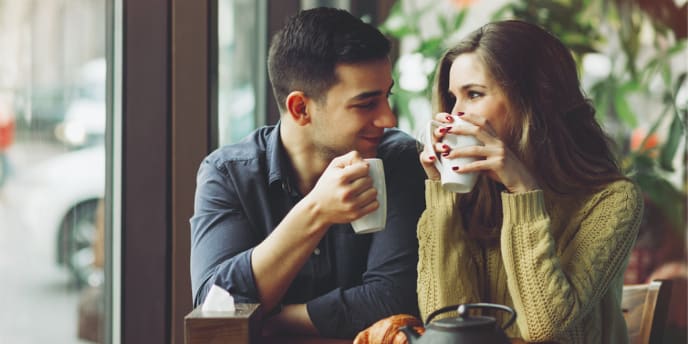 Couple at coffee shop