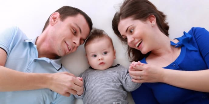 parents spending time with baby