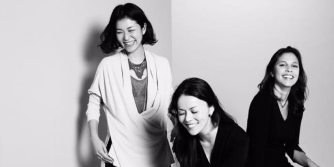 MM.LaFleur founders Sarah LaFleur, Miyako Nakamura, and Narie Foster