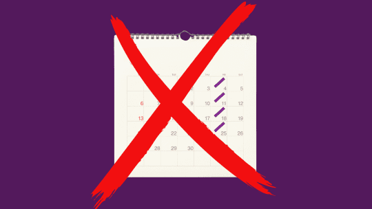calendar with X over it