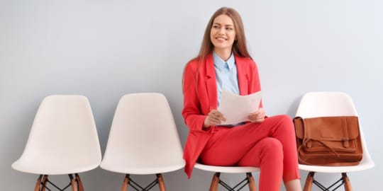 Young woman waiting for job interview