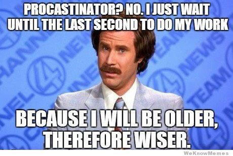 funny procrastination meme