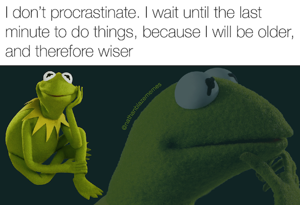 Image result for procrastination meme