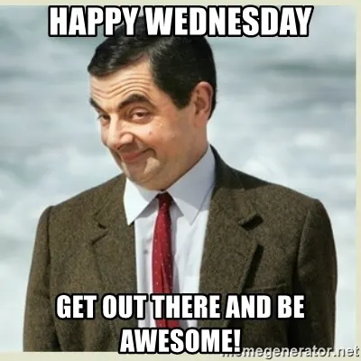 happy Wednesday funny image Mr. Bean