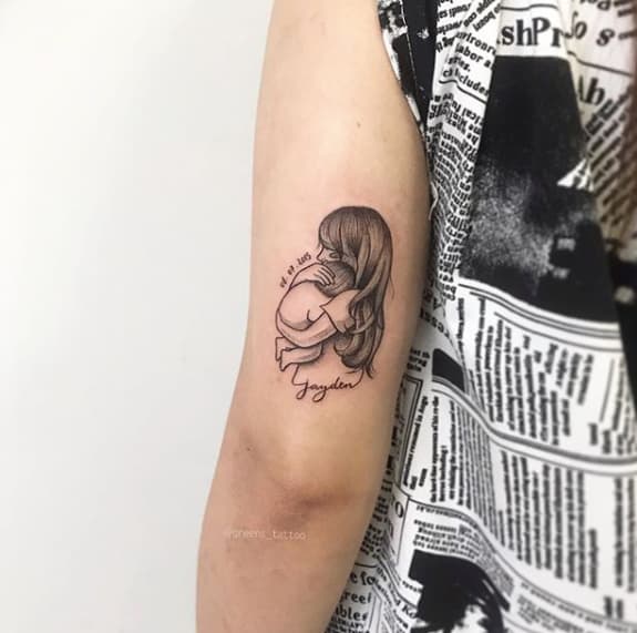 Sleeping Baby tattoos celebrate your children