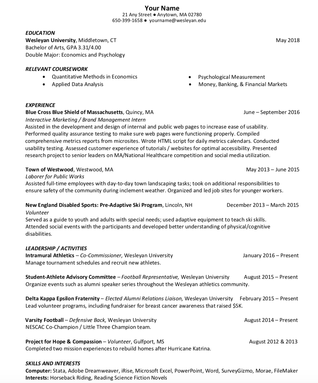 Everything You Need on Your Resume as a College Student  Fairygodboss
