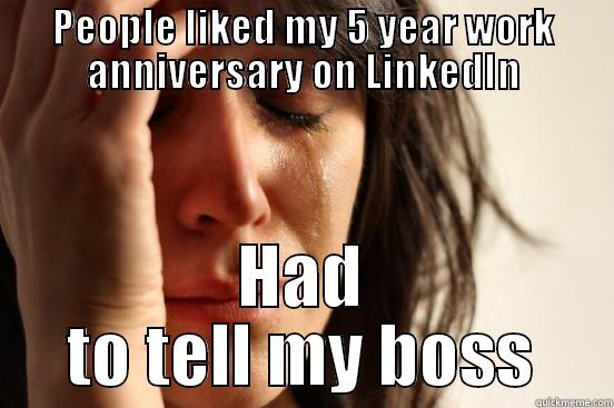 woman crying happy 5 year work anniversary
