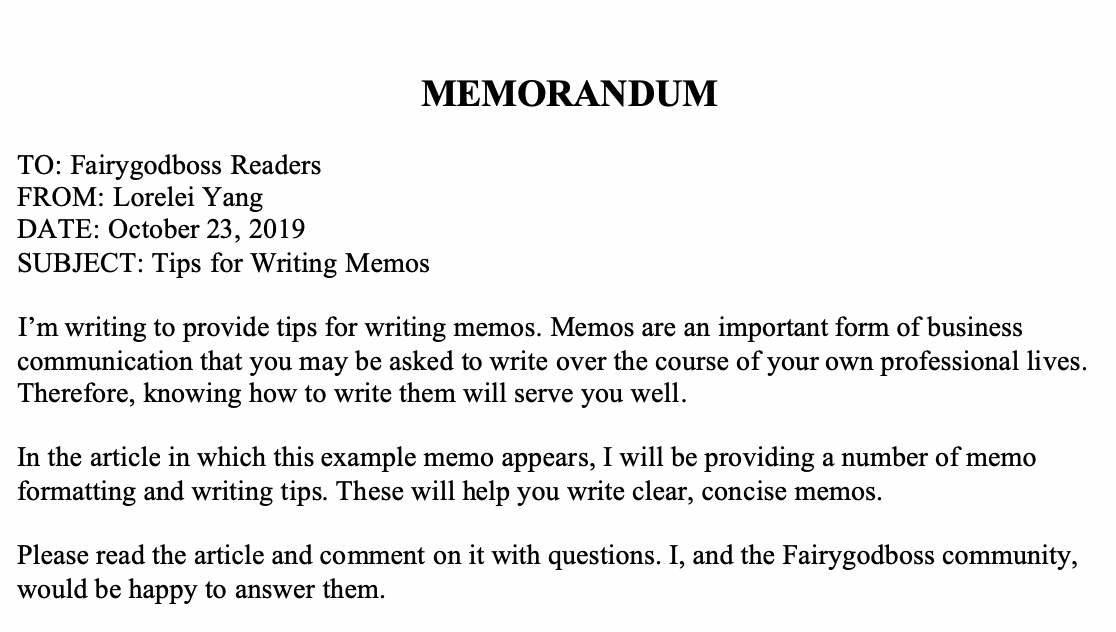 How Do You Properly Format A Memo Fairygodboss