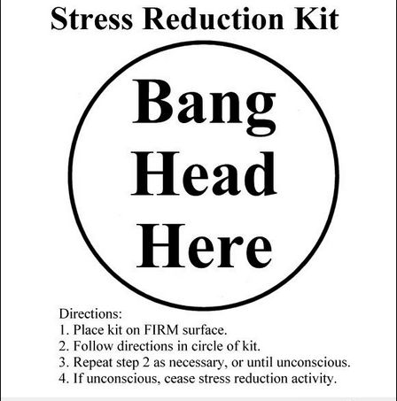 stress reduction kit meme with bang head here