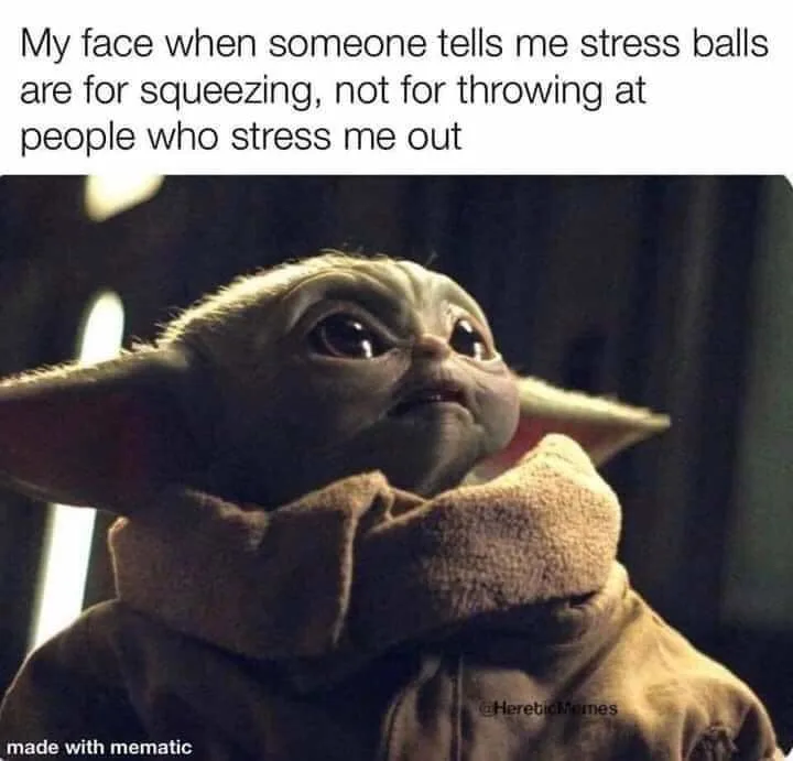 Star Wars stress meme with baby Yoda
