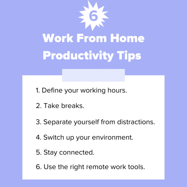 work from home productivity tips